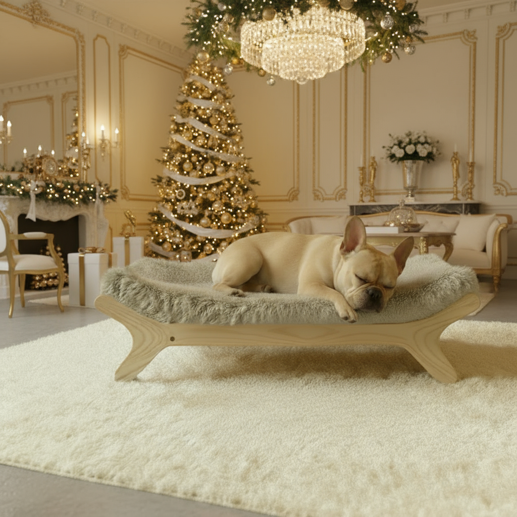 Elevated Dog Bed Frame and Mattress with Washable Cover Small Sized,Natural S Up to 40lbs Gift