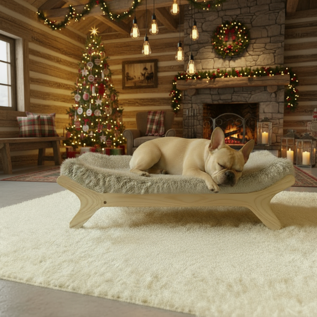 Elevated Dog Bed Frame and Mattress with Washable Cover Small Sized,Natural S Up to 40lbs Gift